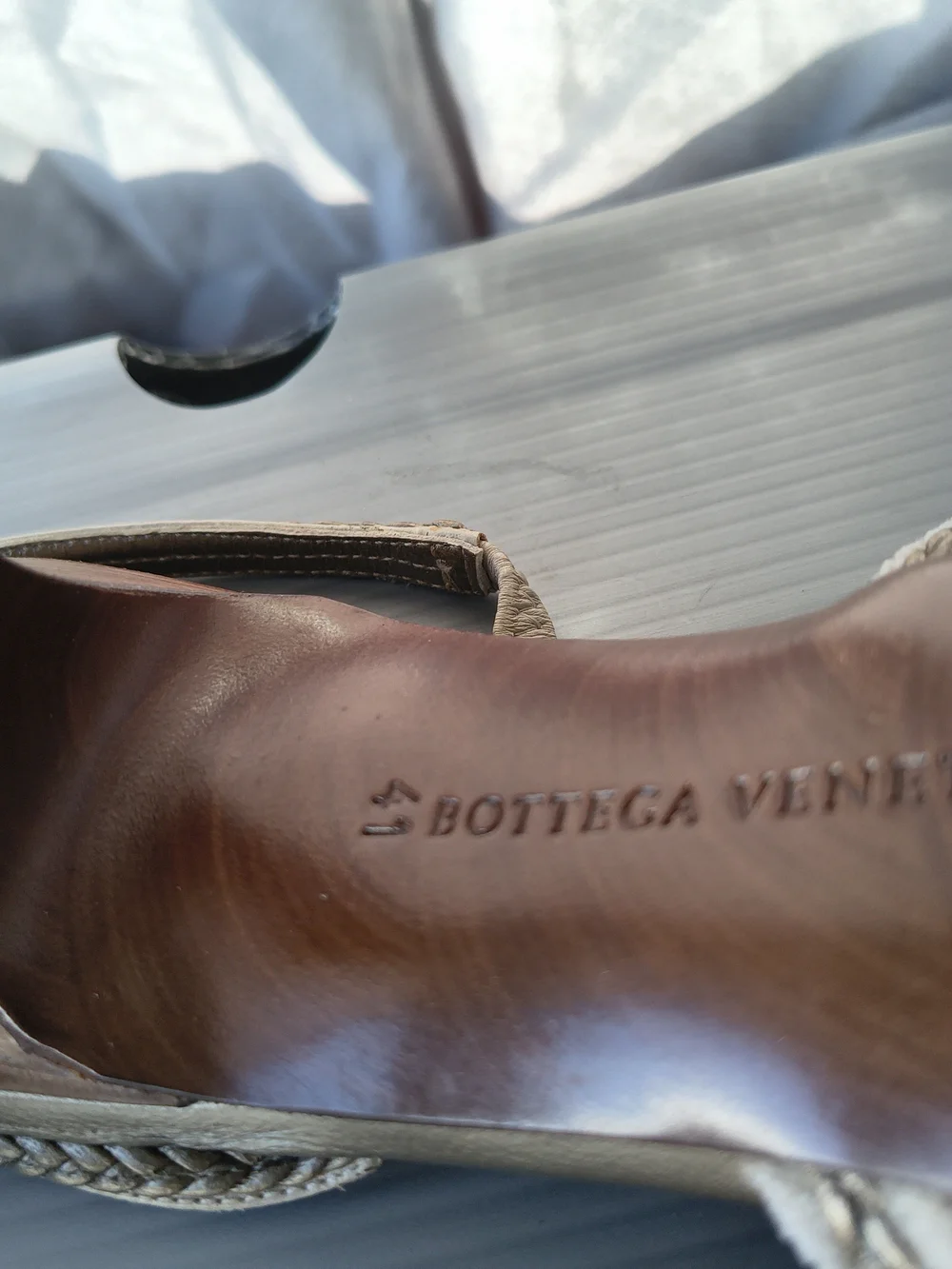 RARE BOTTEGA VENETA Women’s Silk Mohair Bronze Leather Slingback Heels 41